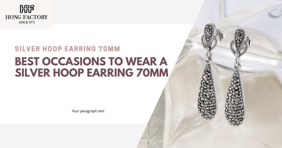Silver Hoop Earring 70mm